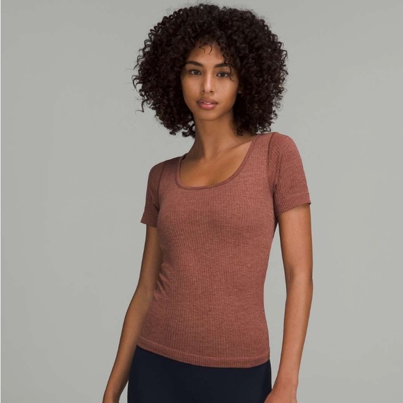 Lululemon Ebb to Street Short Sleeve Shirt Sz4 brown NWT - Picture 1 of 9